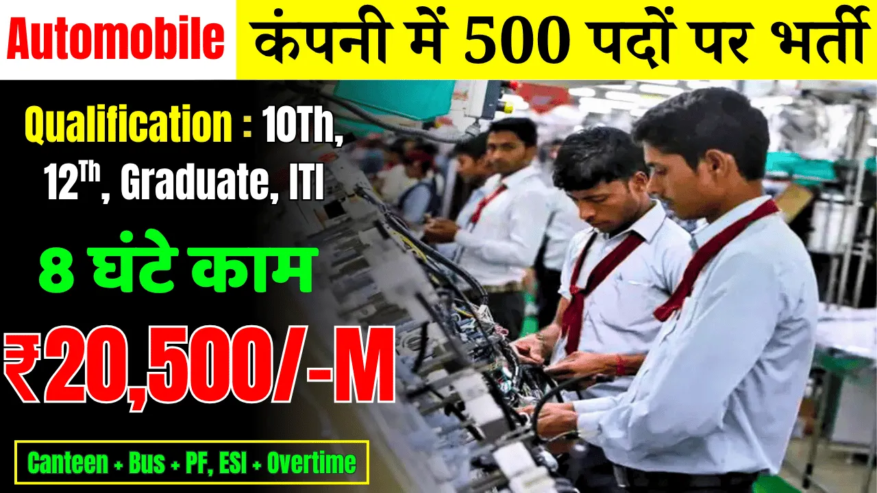 Automobile Company Job Vacancy 2025